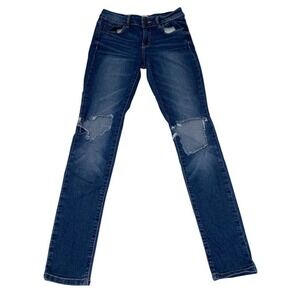 Refuge‎ Distressed Ripped Skinny Jeans Women's Size 6 Y2K Blue Denim 29"